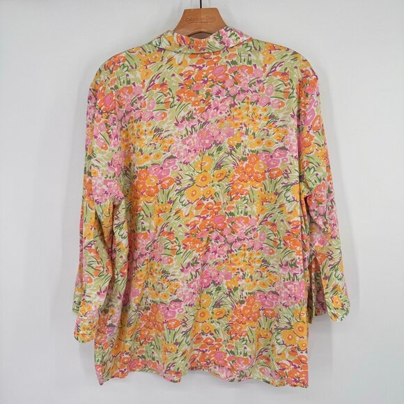 Lauren Ralph Lauren Womens Floral Button-Up Shirt size 2X plus Cotton - Picture 6 of 9